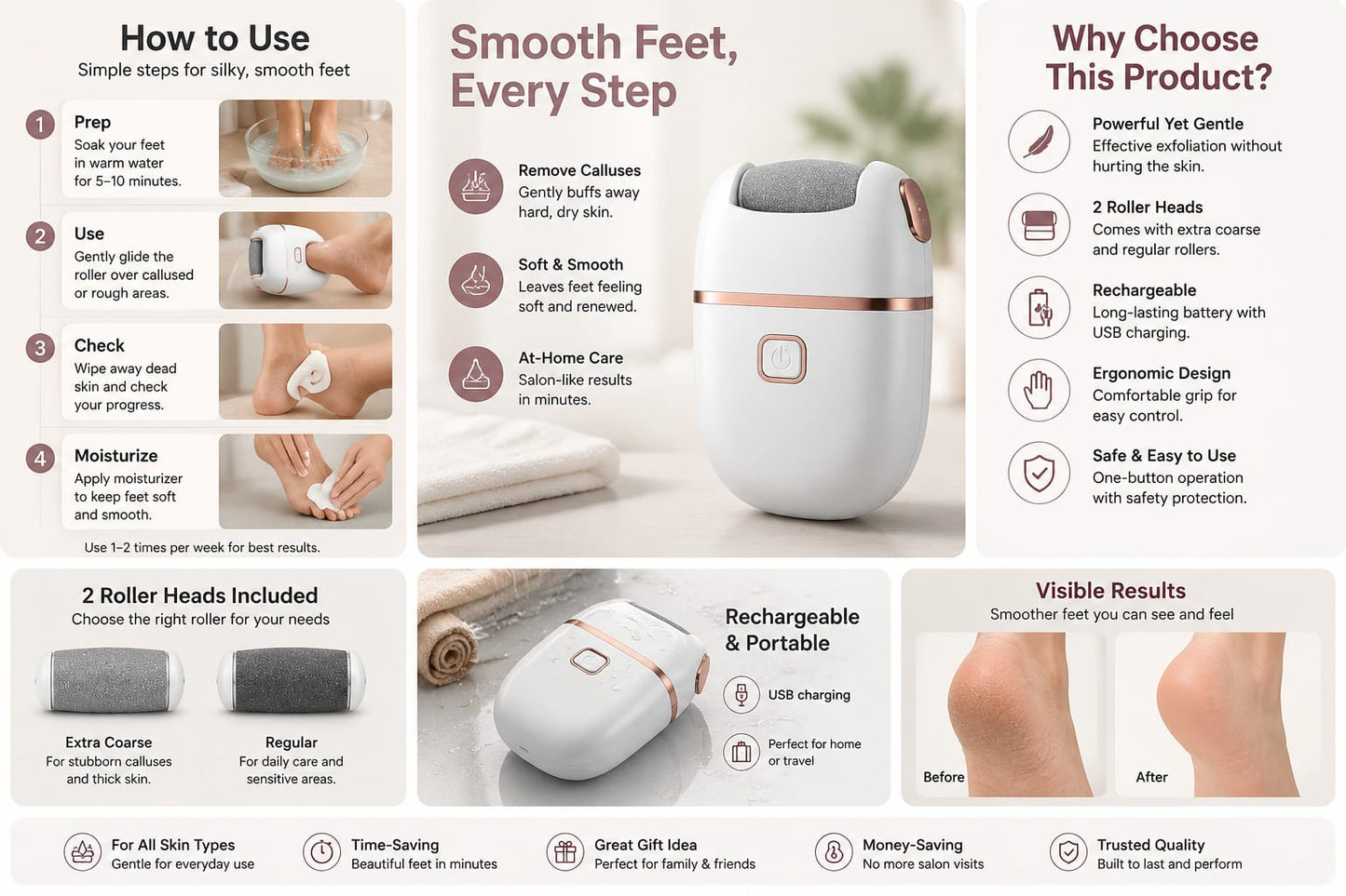 Electric Callus Remover for Smooth Feet 👣
